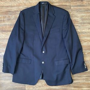 Men’s Michael Kors Navy Blue 2 Button Sport Coat Blazer Size 44R Wool Blend